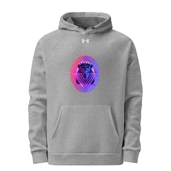 Neon Majesty - Lion's Mystical Aura Hoodie - Grey - Hoodies