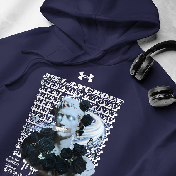 Echoes of Melancholy - Classic Meets Modern Hoodie - Navy - Hoodies