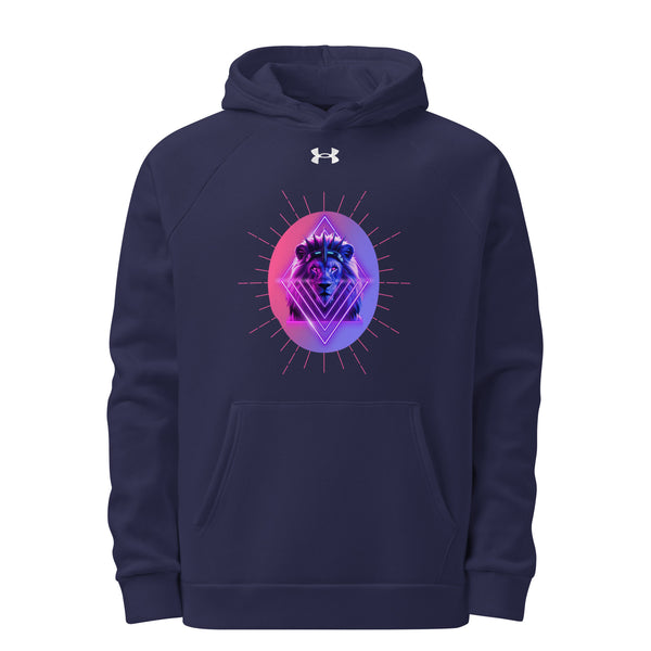 Neon Majesty - Lion's Mystical Aura Hoodie - Navy - Hoodies