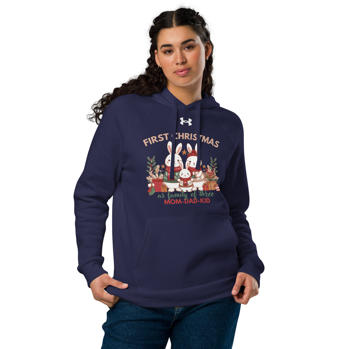 Holiday Cheer Hoodie - Christmas Tree & Gifts - Navy - Hoodies