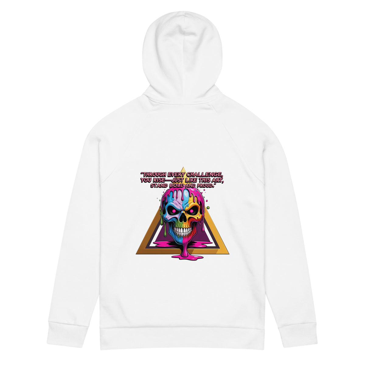 Through Every Challenge - Neon Skull Hoodie - - Hoodies