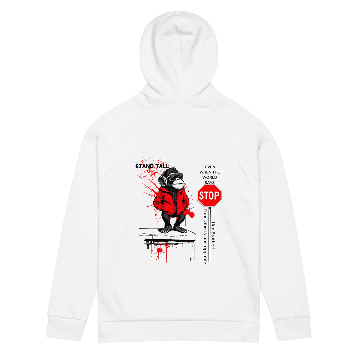 Urban Jungle King - Red Jacket Chimp Hoodie - - Hoodies