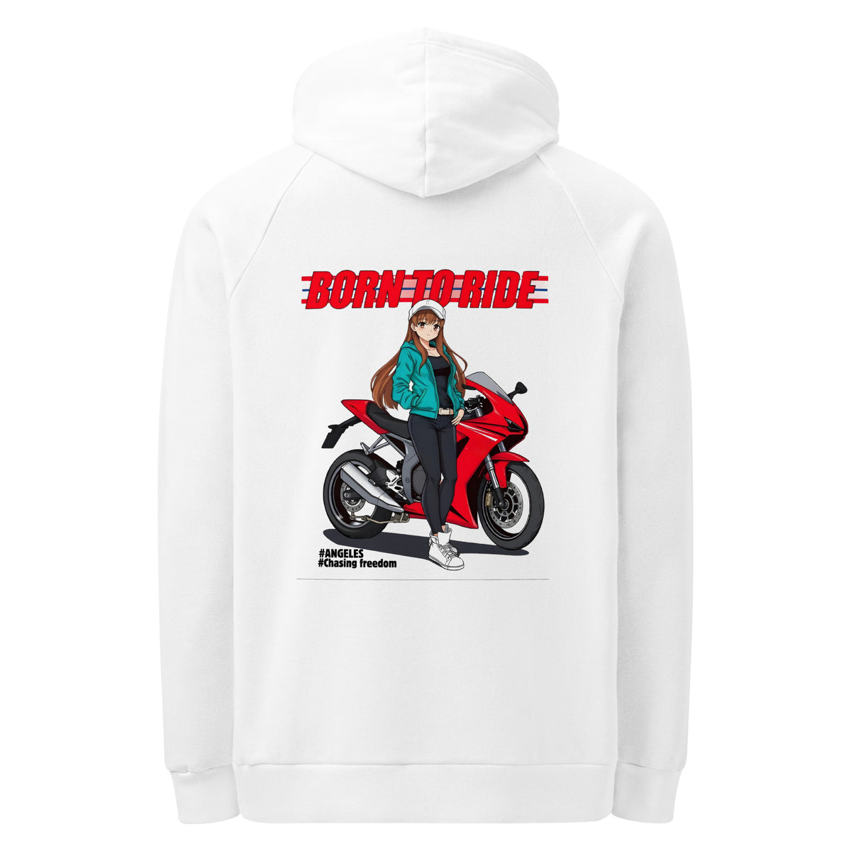 Speed and Style - Born to Ride Under Armour Hoodie - White - Hoodies