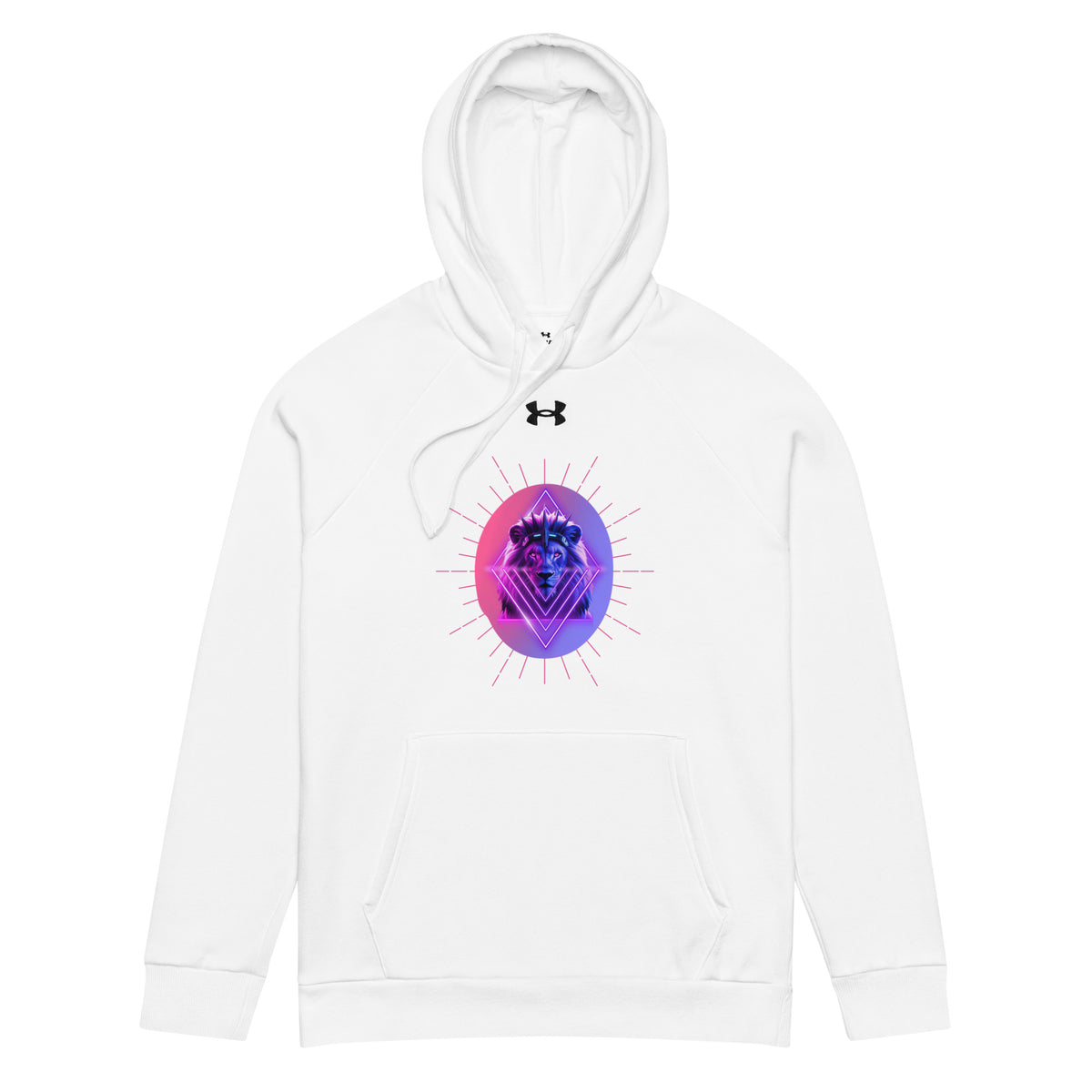 Neon Majesty - Lion's Mystical Aura Hoodie - - Hoodies