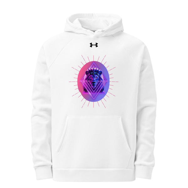 Neon Majesty - Lion's Mystical Aura Hoodie - White - Hoodies