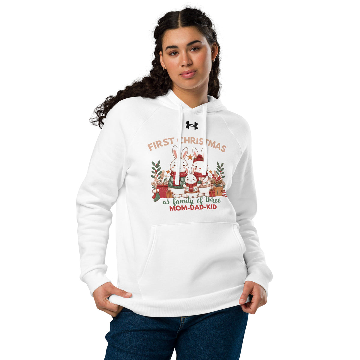 Holiday Cheer Hoodie - Christmas Tree & Gifts - White - Hoodies