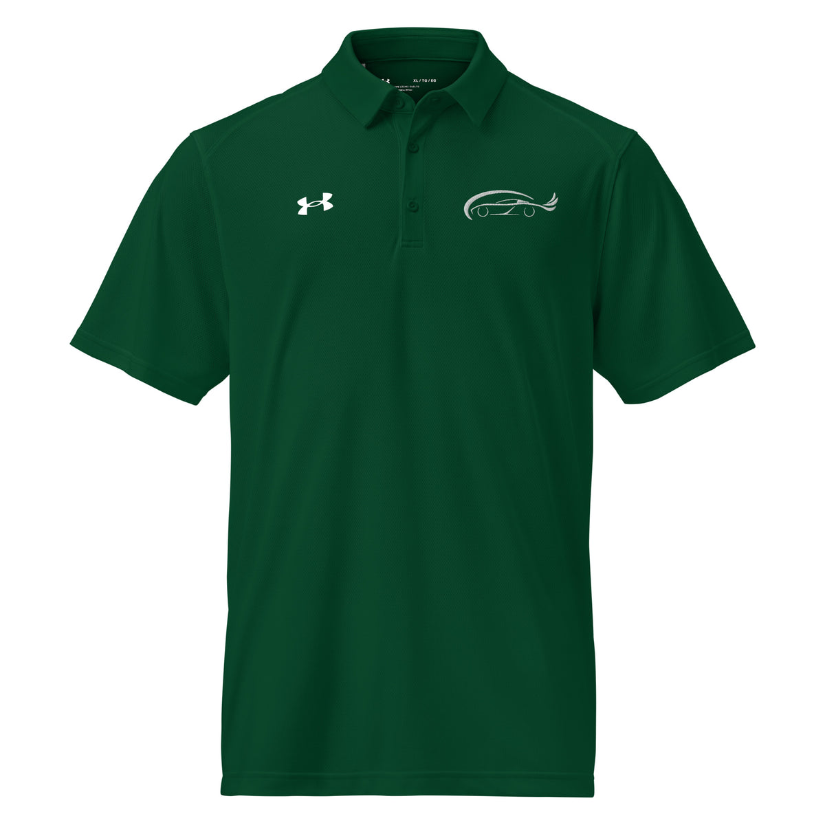 Streamlined Elegance - Modern Car Design Polo - Forest Green - Polo Shirts