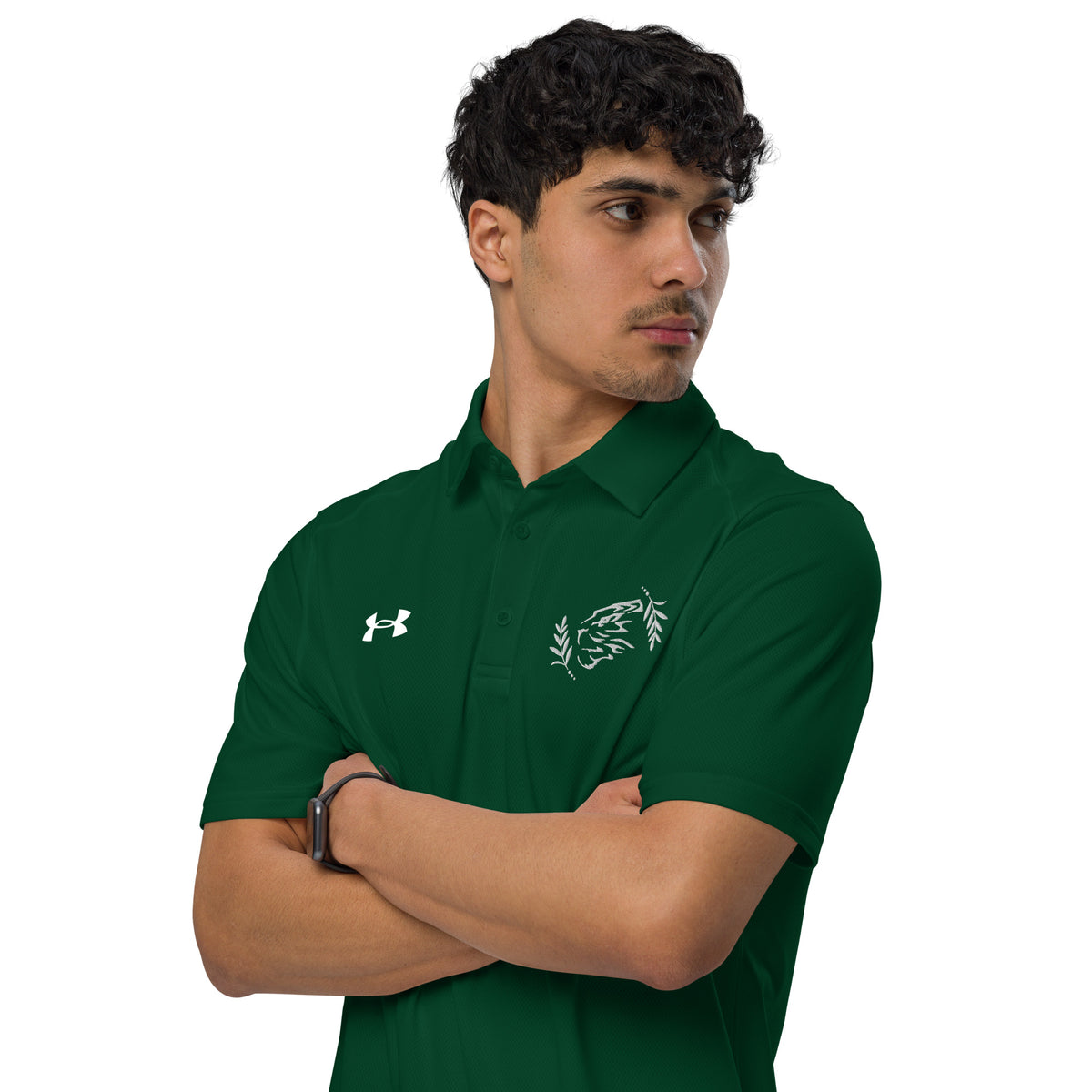 Fierce Elegance - The Tiger's Gaze Polo - Forest Green - Polo Shirts