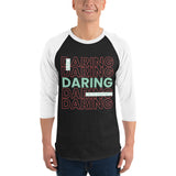 Daring and Determined Motivational Tee - Black White - T-shirts