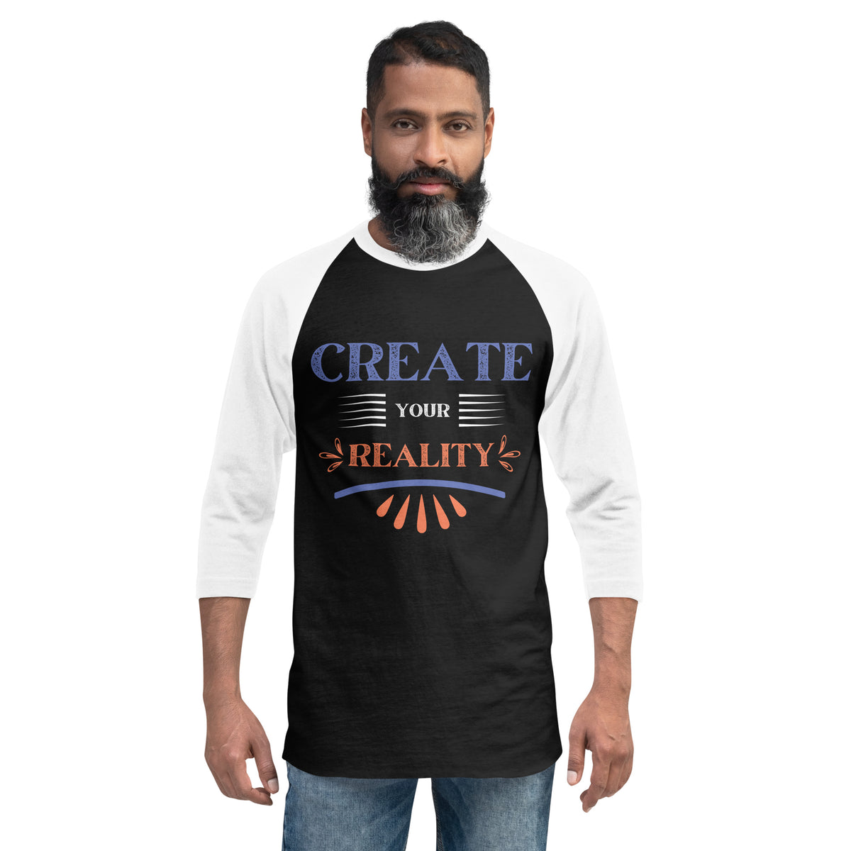 Dynamic "CREATE YOUR REALITY" 3/4 Sleeve Raglan - - T-shirts