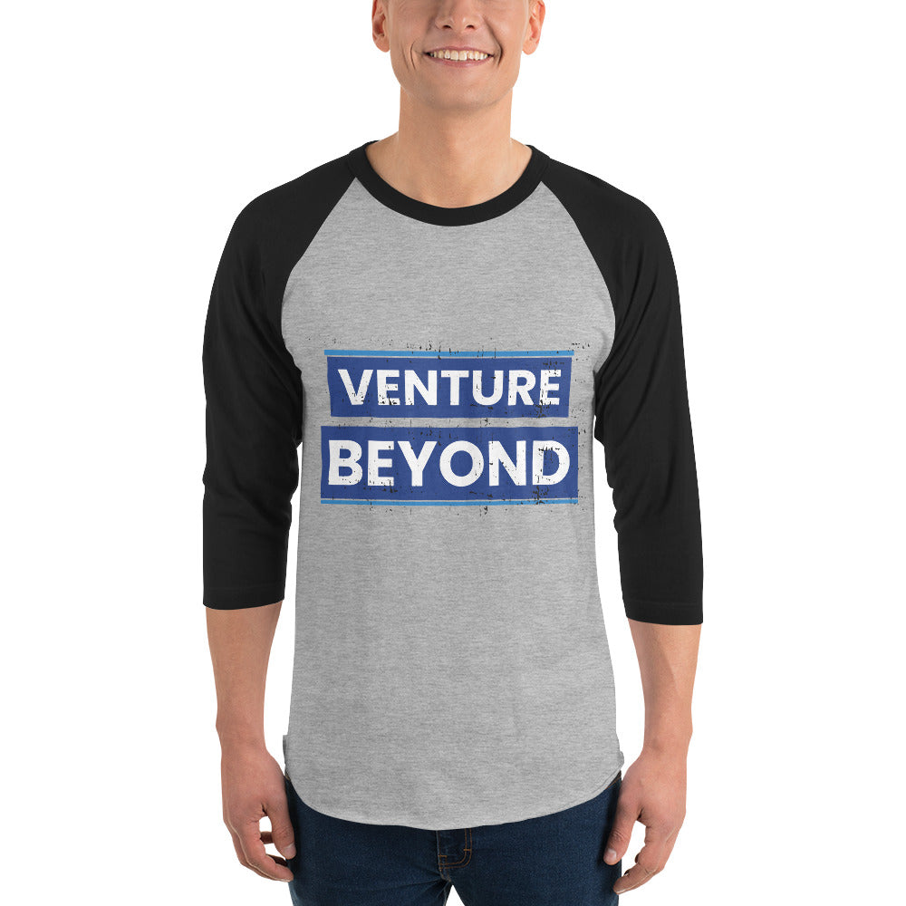 Venture Beyond 3/4 Sleeve Raglan - Heather Grey Black - T.shirts