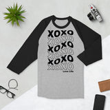 XO Pattern Motivational Shirt - Heather Grey Black - T.shirts