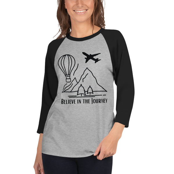 Believe in the Journey Adventure Tee - Heather Grey Black - T-shirts