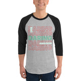 Daring and Determined Motivational Tee - Heather Grey Black - T-shirts