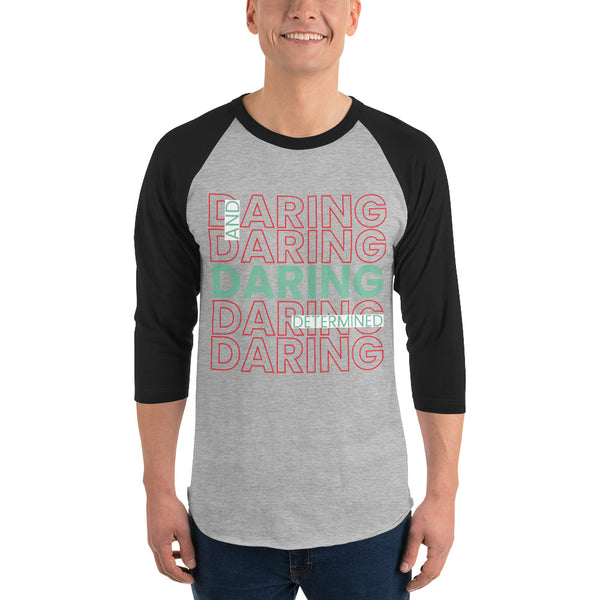 Daring and Determined Motivational Tee - Heather Grey Black - T-shirts