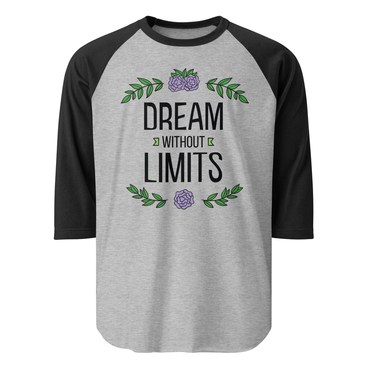 Dream Without Limits - Inspirational Floral Tee - - T-shirts