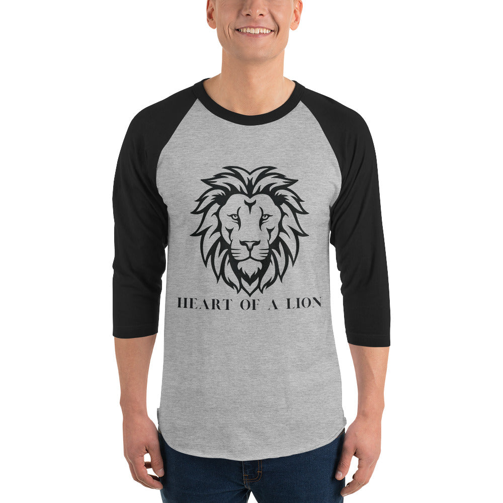 Heart of a Lion - Bold Statement T-Shirt - Heather Grey Black - T.shirts