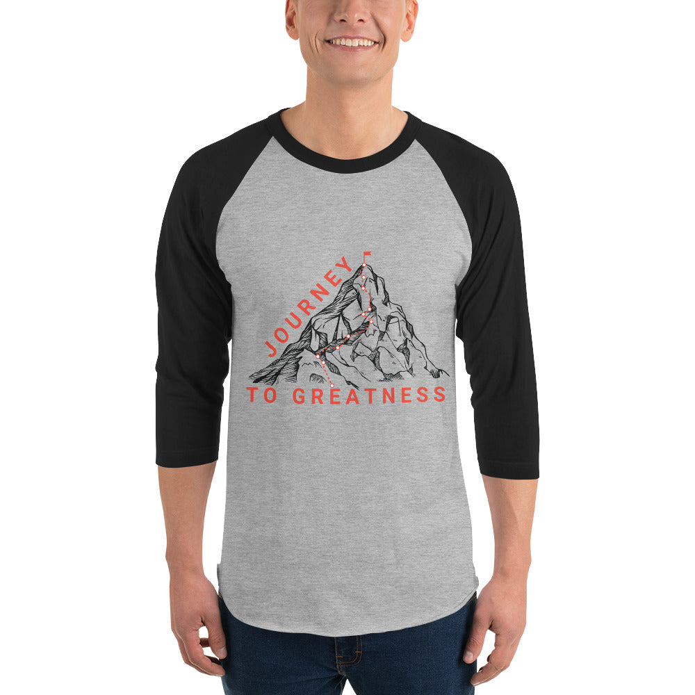 Redefine Your Path - Journey to Greatness Raglan Shirt - Heather Grey Black - T.shirts