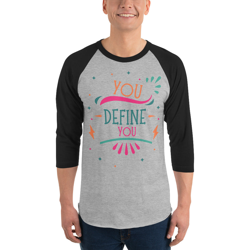 Own Your Identity - YOU DEFINE YOU Raglan Tee - Heather Grey Black - T.shirts