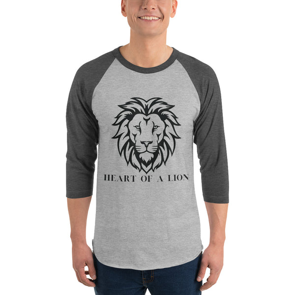 Heart of a Lion - Bold Statement T-Shirt - Heather Grey Heather Charcoal - T.shirts