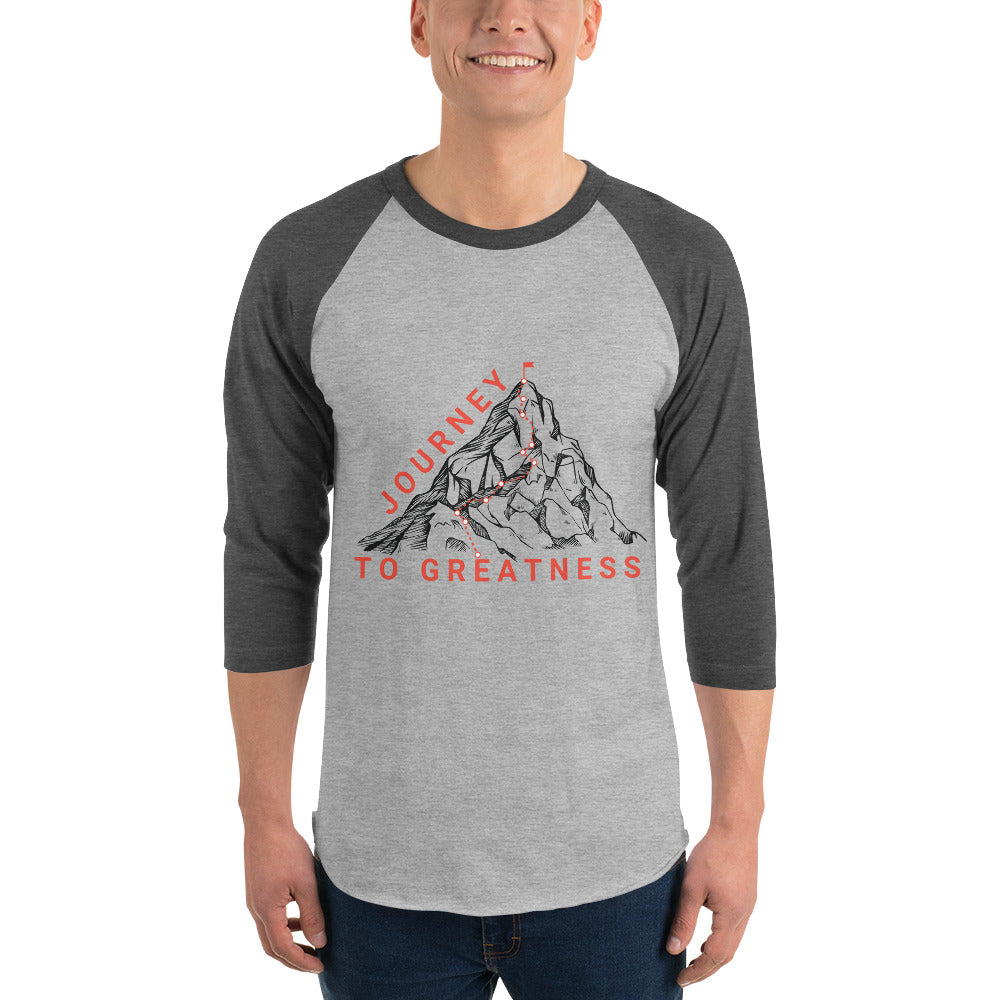 Redefine Your Path - Journey to Greatness Raglan Shirt - Heather Grey Heather Charcoal - T.shirts