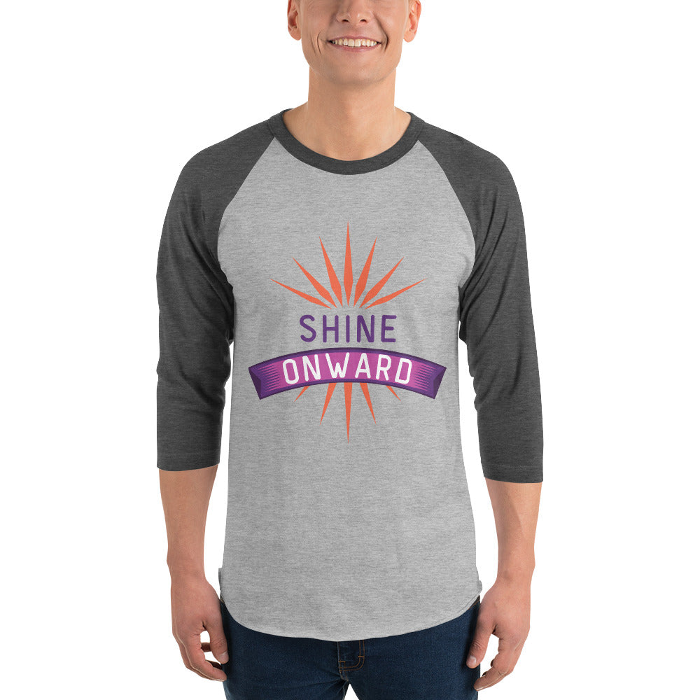 Embrace the Glow - SHINE ONWARD Raglan Tee - Heather Grey Heather Charcoal - T-shirts