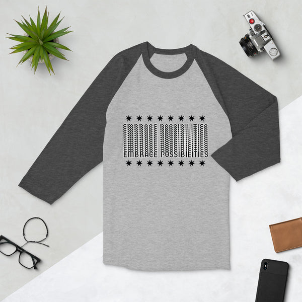 Geometric Flair - Embrace Possibilities Raglan - Heather Grey Heather Charcoal - T.shirts