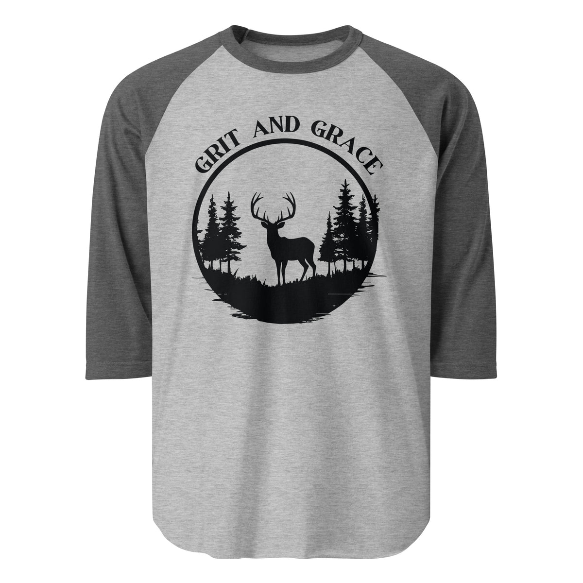 Grit and Grace - Majestic Stag Raglan Shirt - - T.shirts