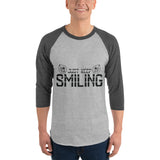 Just Keep Smiling - Cheerful Raglan Tee - Heather Grey Heather Charcoal - T.shirts