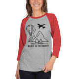 Believe in the Journey Adventure Tee - Heather Grey Heather Red - T-shirts