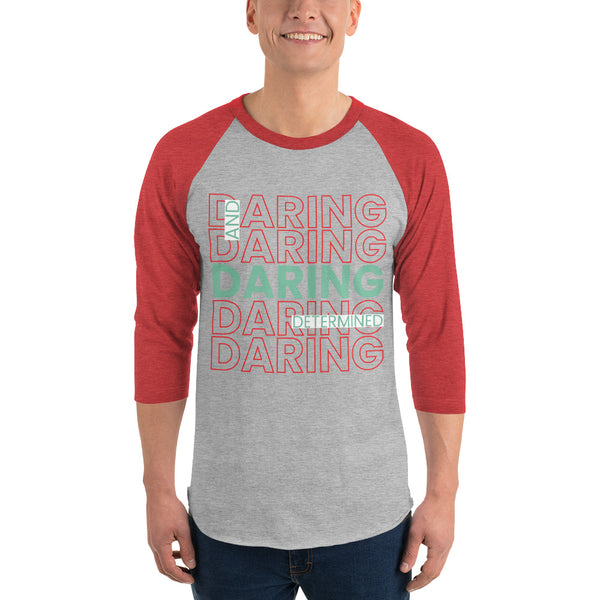 Daring and Determined Motivational Tee - Heather Grey Heather Red - T-shirts