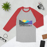 Explore Fearlessly - Adventurous Mountain T-Shirt - Heather Grey Heather Red - T-shirts