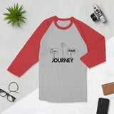 Personal Empowerment - Own Your Journey ¾ Sleeve Tee - Heather Grey Heather Red - T.shirts