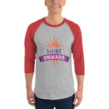 Embrace the Glow - SHINE ONWARD Raglan Tee - Heather Grey Heather Red - T-shirts