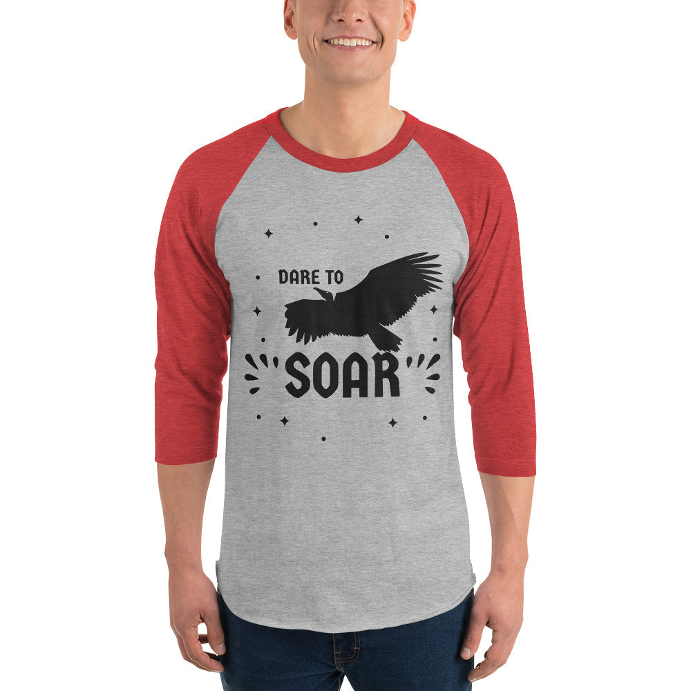 Dynamic "DARE TO SOAR" Motivational Shirt - Heather Grey Heather Red - T-shirts