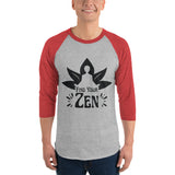 Zen Awakening - Meditative Lotus Raglan - Heather Grey Heather Red - T.shirts