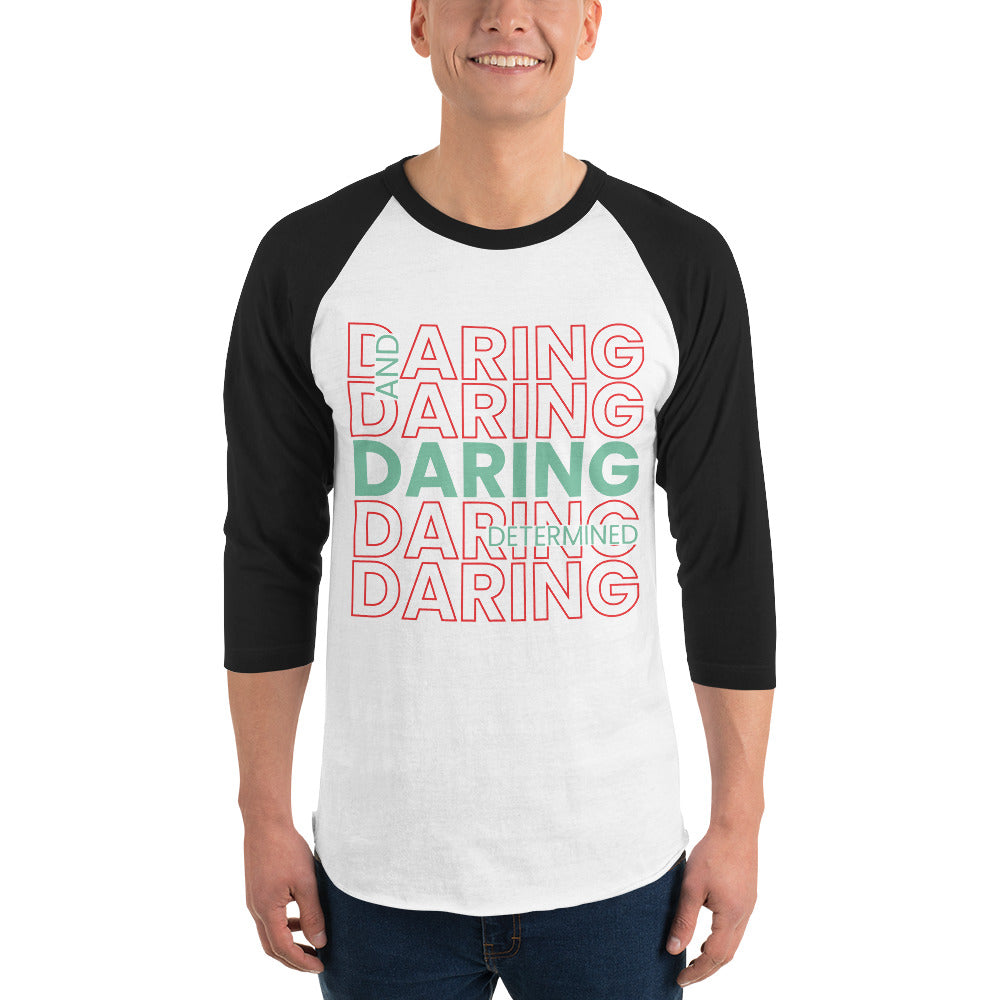 Daring and Determined Motivational Tee - White Black - T-shirts