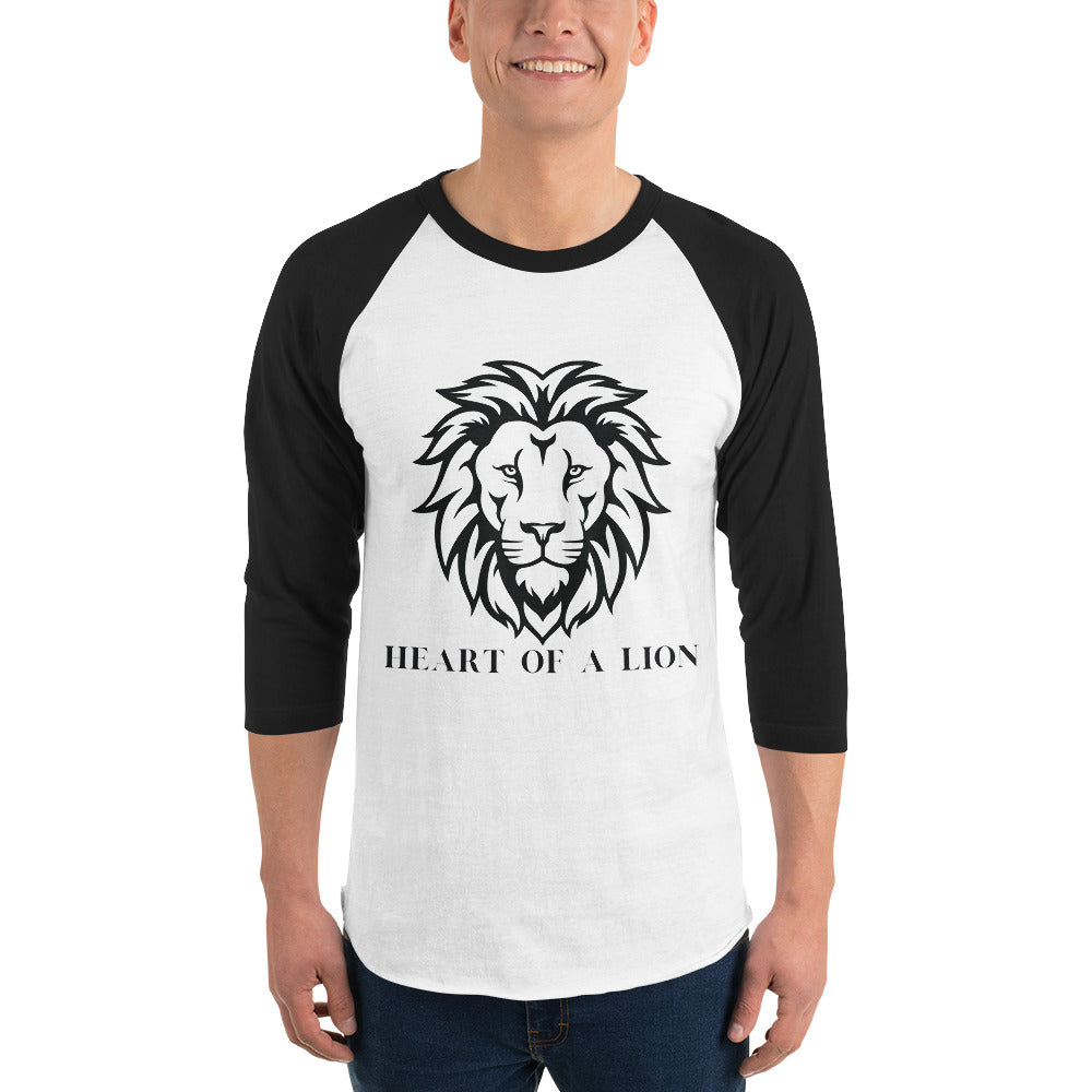 Heart of a Lion - Bold Statement T-Shirt - White Black - T.shirts