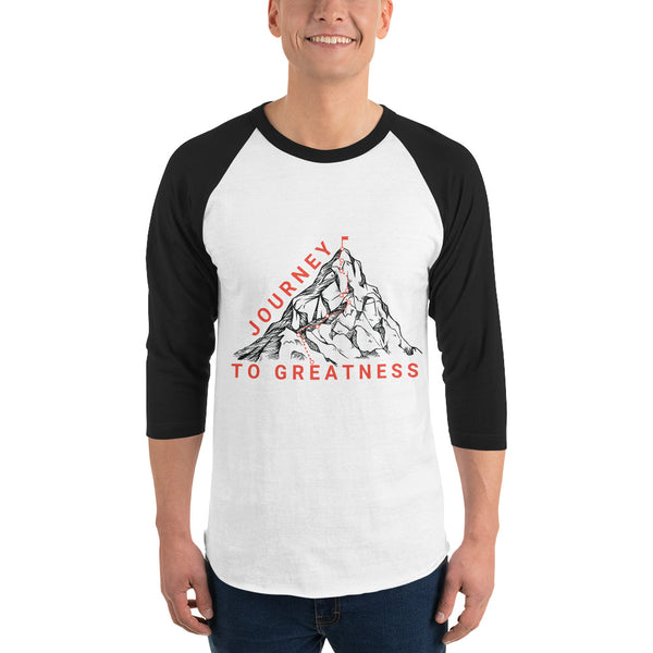 Redefine Your Path - Journey to Greatness Raglan Shirt - White Black - T.shirts