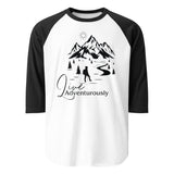 Mountain Explorer - Live Adventurously ¾ Raglan Sleeve Shirt - - T.shirts