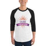 Embrace the Glow - SHINE ONWARD Raglan Tee - White Black - T-shirts