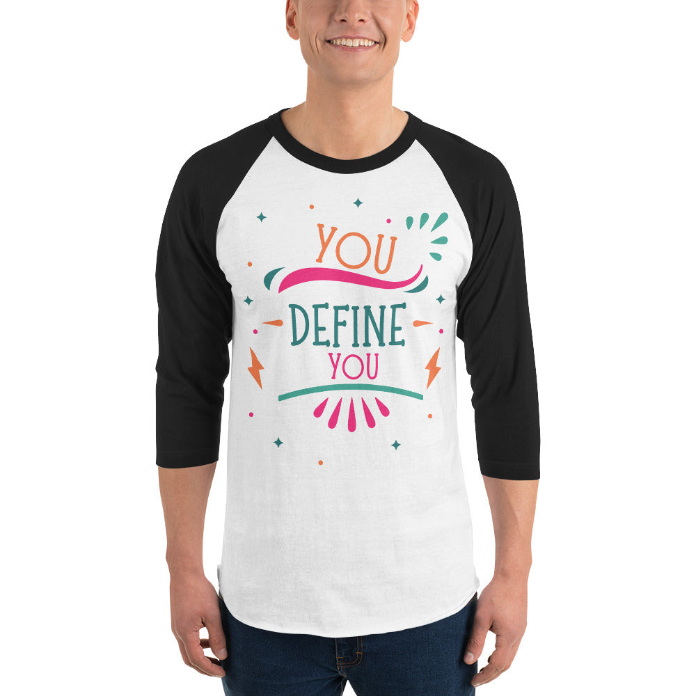 Own Your Identity - YOU DEFINE YOU Raglan Tee - White Black - T.shirts