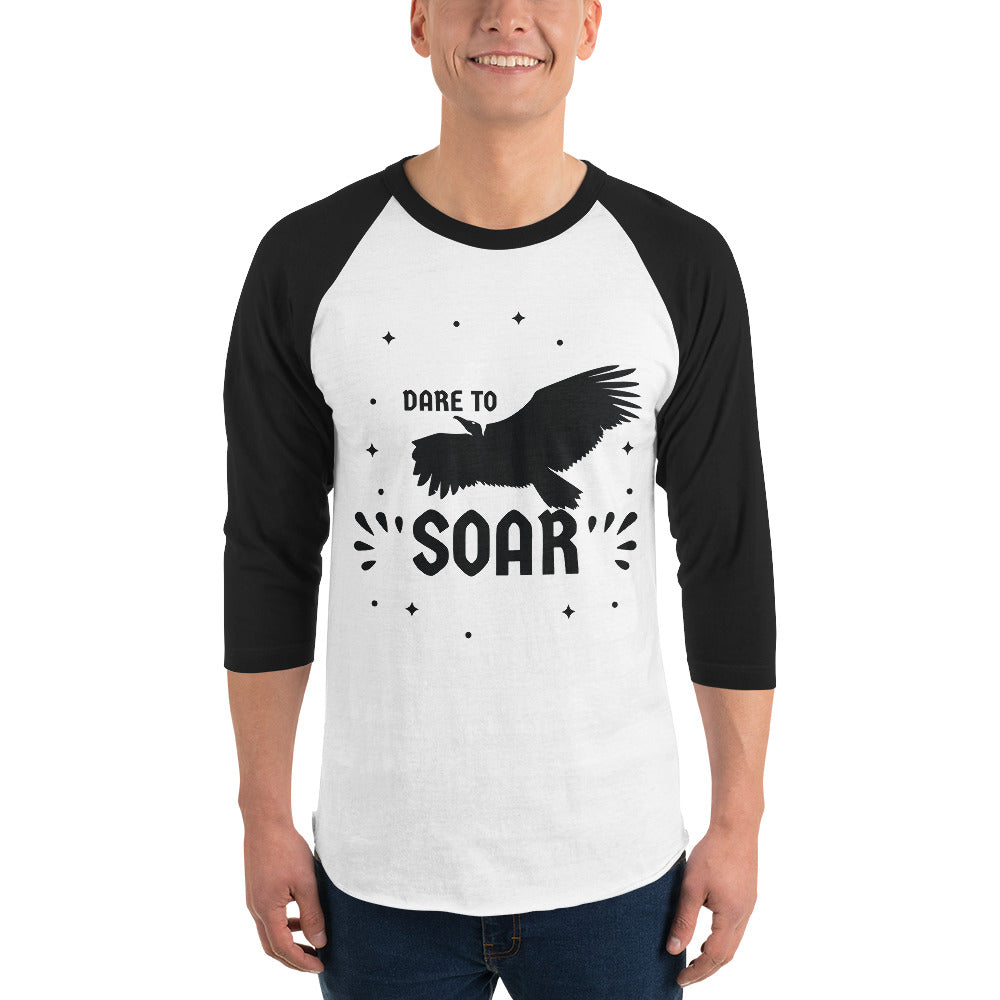 Dynamic "DARE TO SOAR" Motivational Shirt - White Black - T-shirts