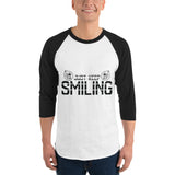 Just Keep Smiling - Cheerful Raglan Tee - White Black - T.shirts