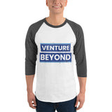 Venture Beyond 3/4 Sleeve Raglan - White Heather Charcoal - T.shirts