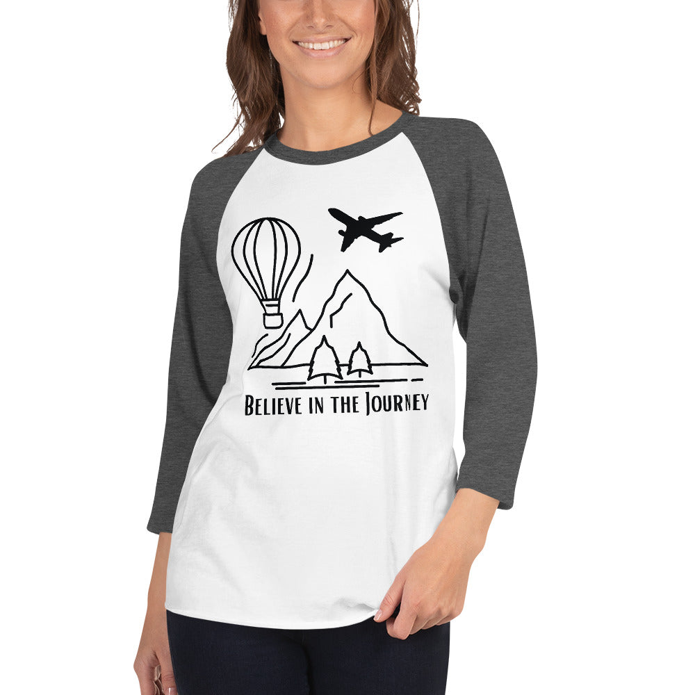 Believe in the Journey Adventure Tee - White Heather Charcoal - T-shirts