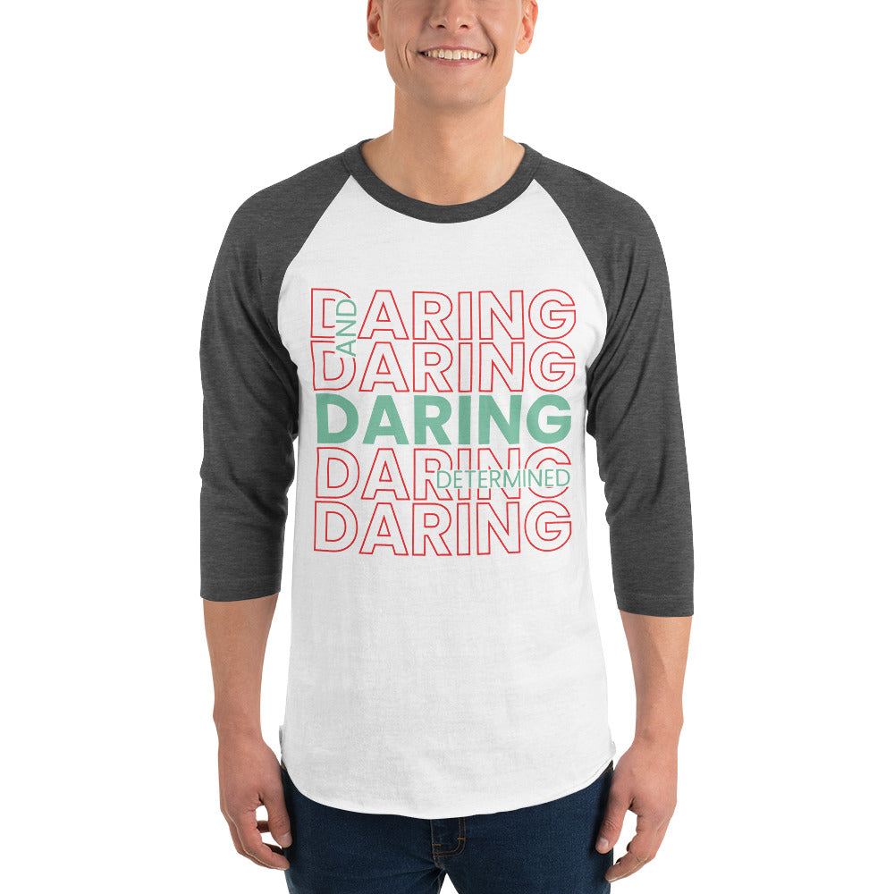 Daring and Determined Motivational Tee - White Heather Charcoal - T-shirts