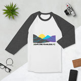 Explore Fearlessly - Adventurous Mountain T-Shirt - White Heather Charcoal - T-shirts