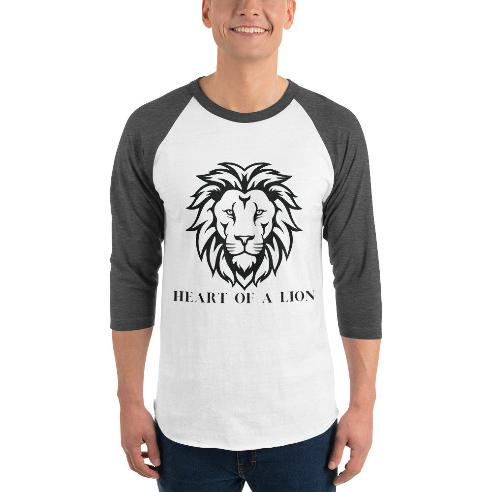 Heart of a Lion - Bold Statement T-Shirt - White Heather Charcoal - T.shirts