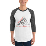 Redefine Your Path - Journey to Greatness Raglan Shirt - White Heather Charcoal - T.shirts